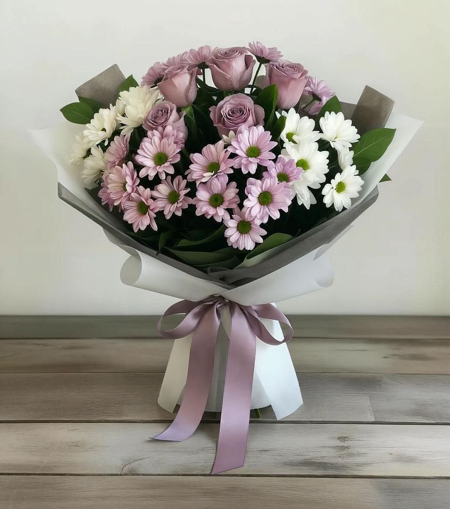 Букет цветов из: Хризантемы и Розы в Щучьем Воронежской области