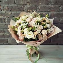 Букет цветов из:  Альстромерии, Розы и Хризантемы в Щучьем Воронежской области