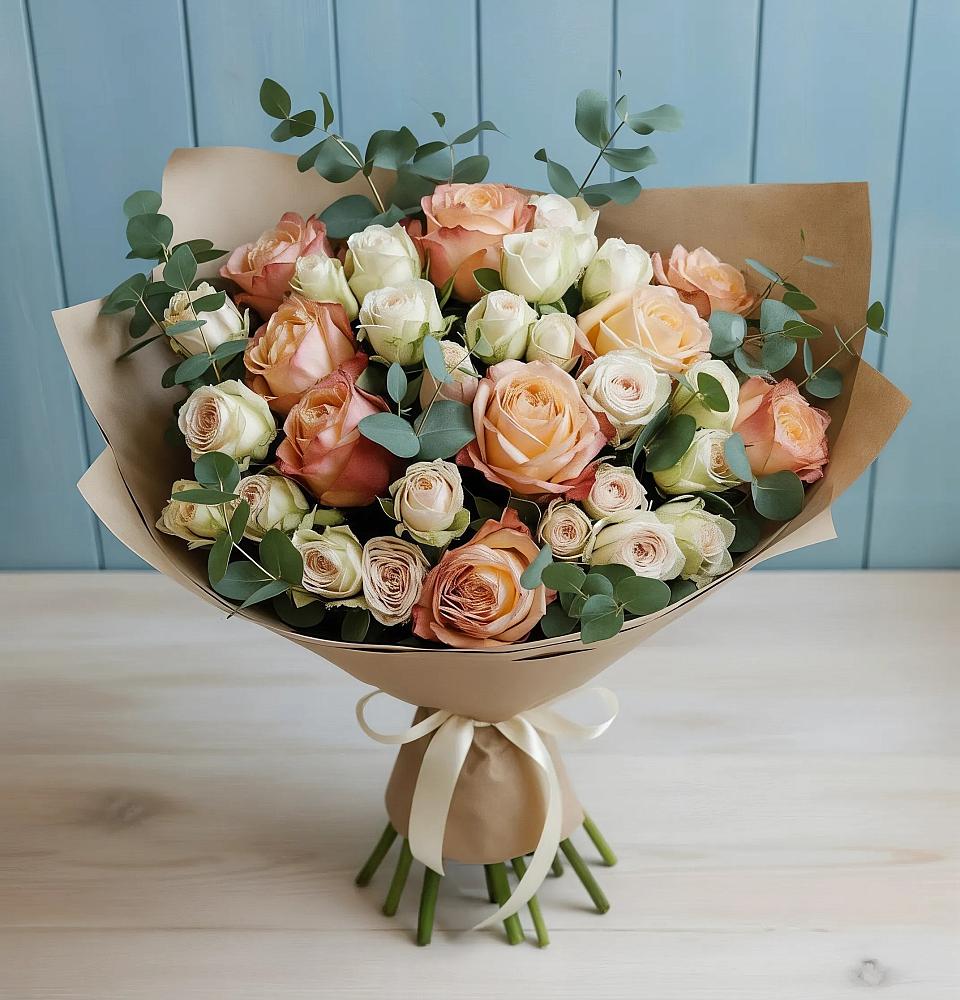 Букет цветов из: Альстромерии и Розы в Щучьем Воронежской области