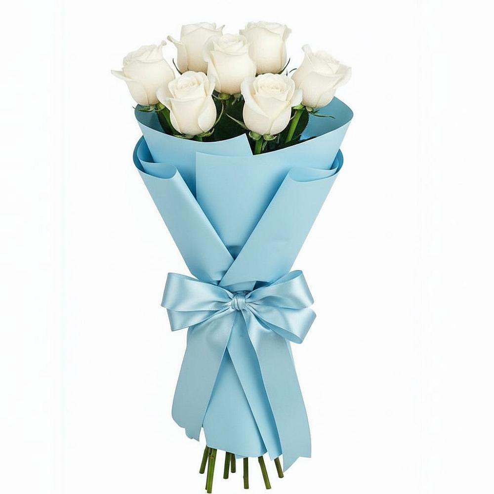 Букет 7 белых роз Проуд в Щучьем Воронежской области