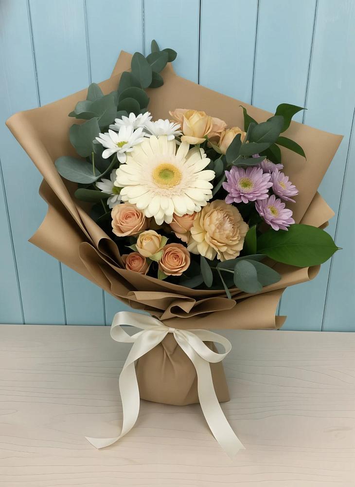 Букет цветов из: Герберы и Хризантемы в Щучьем Воронежской области
