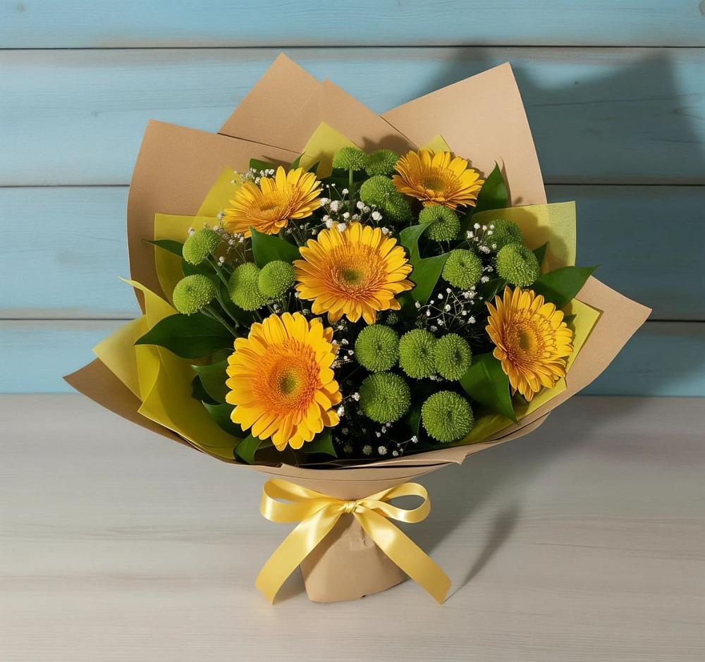 Букет цветов из: Герберы и Хризантемы в Щучьем Воронежской области