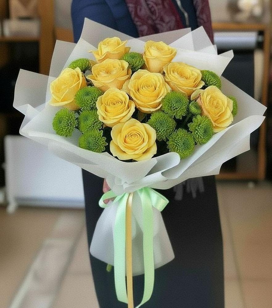 Букет цветов из: Хризантемы и Розы в Щучьем Воронежской области