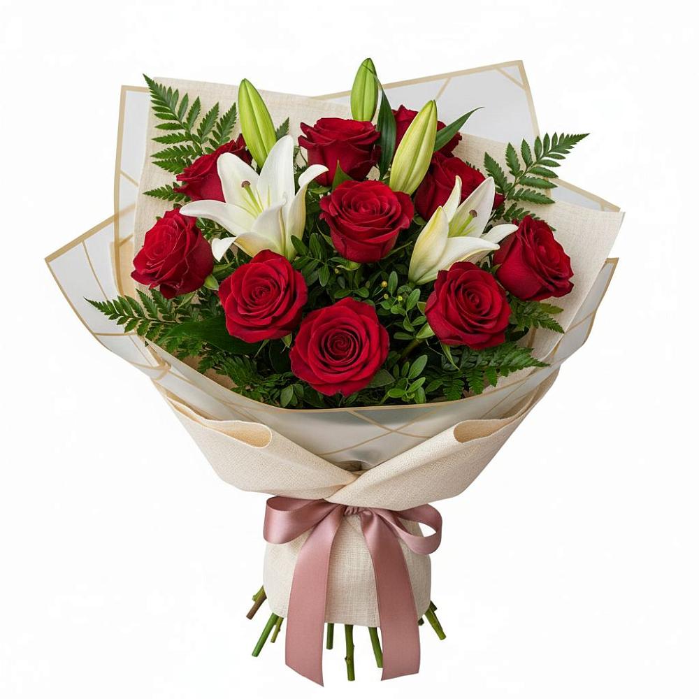 Букет цветов из: Лилии и Розы в Щучьем Воронежской области