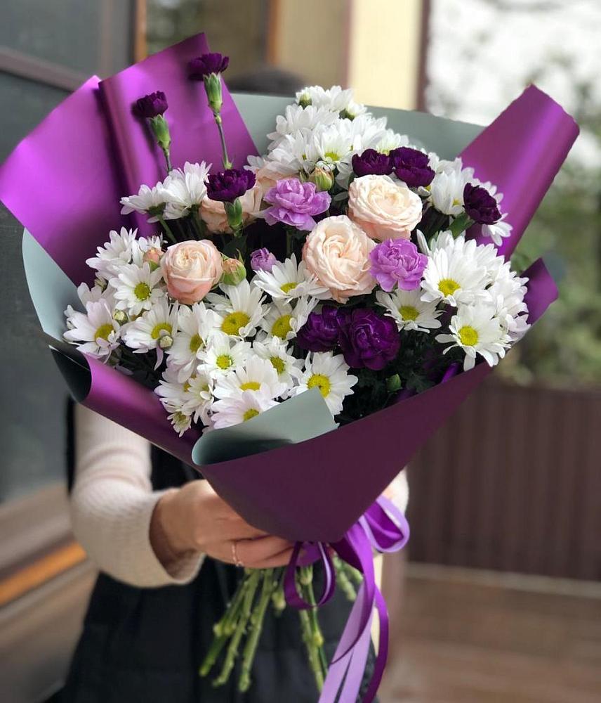 Букет цветов из: Хризантемы, Гвоздики и Розы в Щучьем Воронежской области