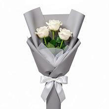 Букет 3 белые розы #REPLACE_PRED# Щучьем Воронежской области