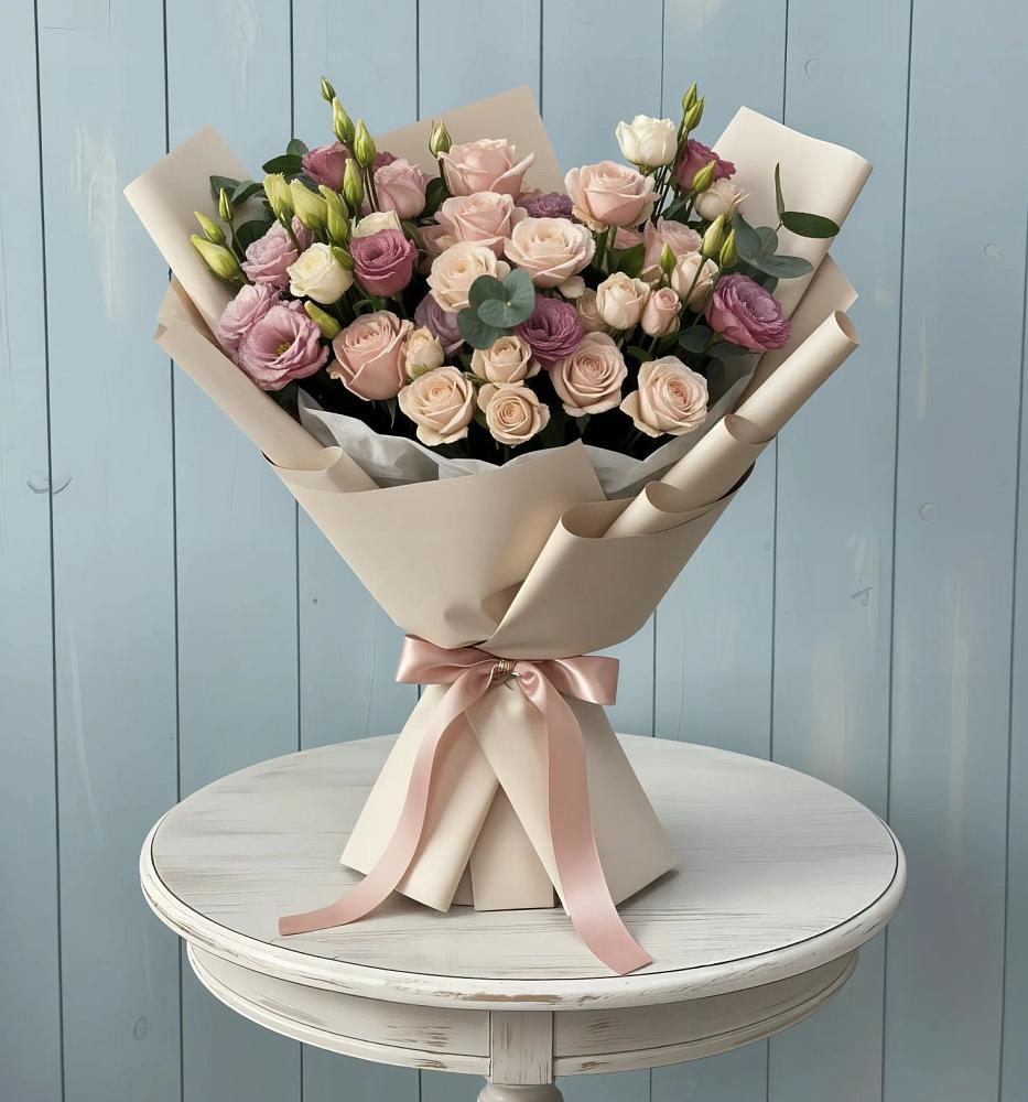 Букет цветов из: Розы и Лизиантусы в Щучьем Воронежской области