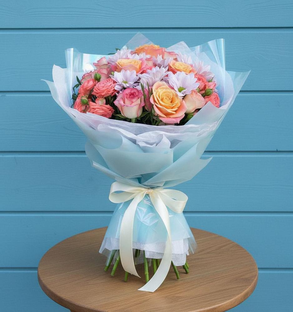 Букет цветов из: Хризантемы и Розы в Щучьем Воронежской области