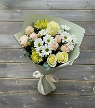 Букет цветов из:  Альстромерии, Розы и Хризантемы в Щучьем Воронежской области