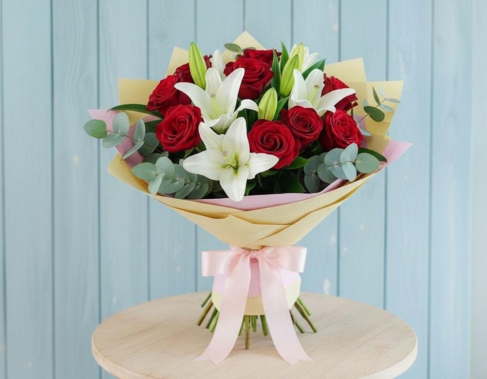 Букет цветов из: Лилии и Розы в Щучьем Воронежской области